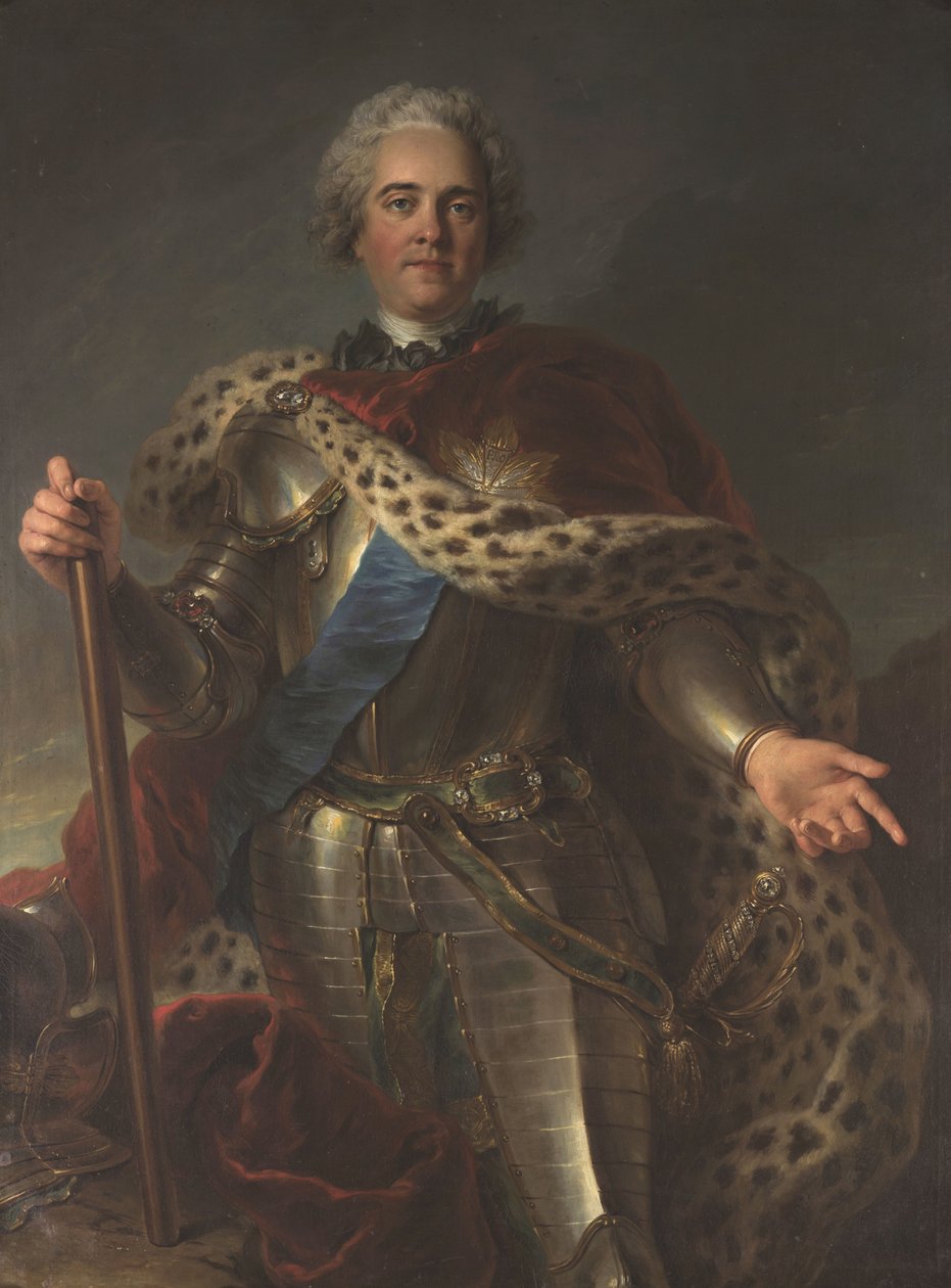 Retrato de Maurice da Saxônia 1696-1750, marechal da França, ca 1735-1739. de Charles Antoine Coypel