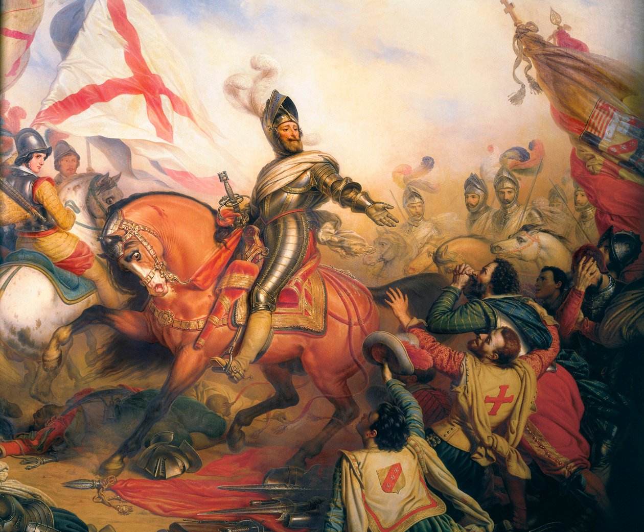"O Rei Henrique IV na batalha de Ivry", pintura do Barão Charles von Steuben de Charles Auguste Steuben