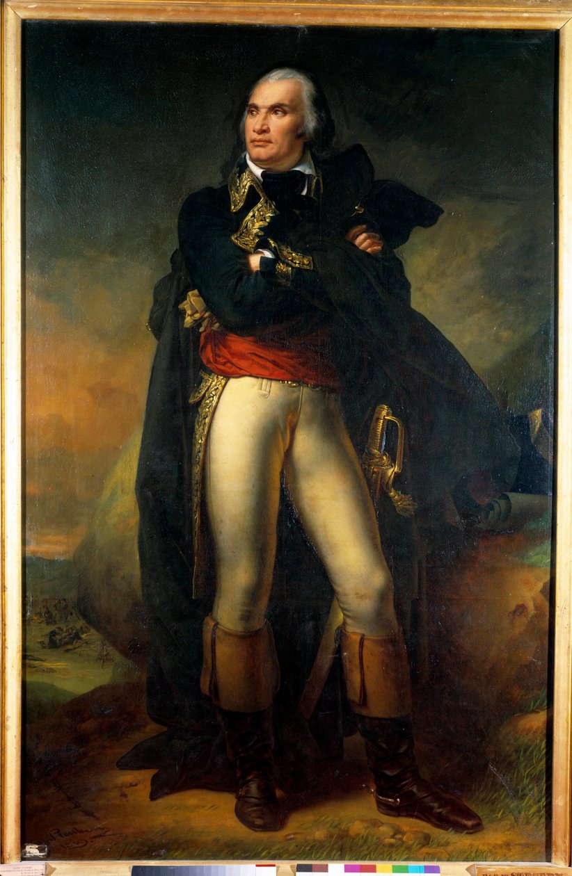 Retrato no pé de Charles Pichegru (1761-1804), General em Chefe das Armas do Norte, Sambre e Meuse, Reno e Mosela Pintura de Charles de Steuben (1788-1856) 1819 Sol. 2,1x1,3 m. Paris, Musee de l