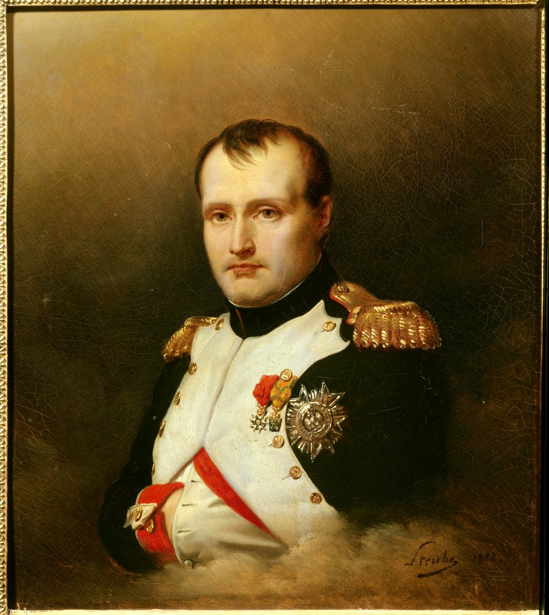Retrato de Napoleão I (1769-1821) Decoração da Coroa de Ferro e da Legião de Honra Pintura de Charles Auguste Steuben (1788-1856) 1812 Paris, Musee de la Legion d
