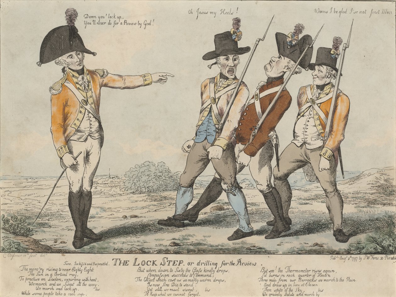 The Lock Step, ou perfuração para o Review, 1797 (gravura colorida) de Charles Aylmer