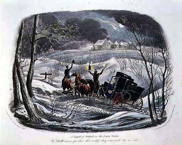 "A Signal of Distress, or The Christmas Visitor", gravada por R.G. Reeve (fl.1811-37) pub. por Thomas McLean de Charles B. (after) Newhouse
