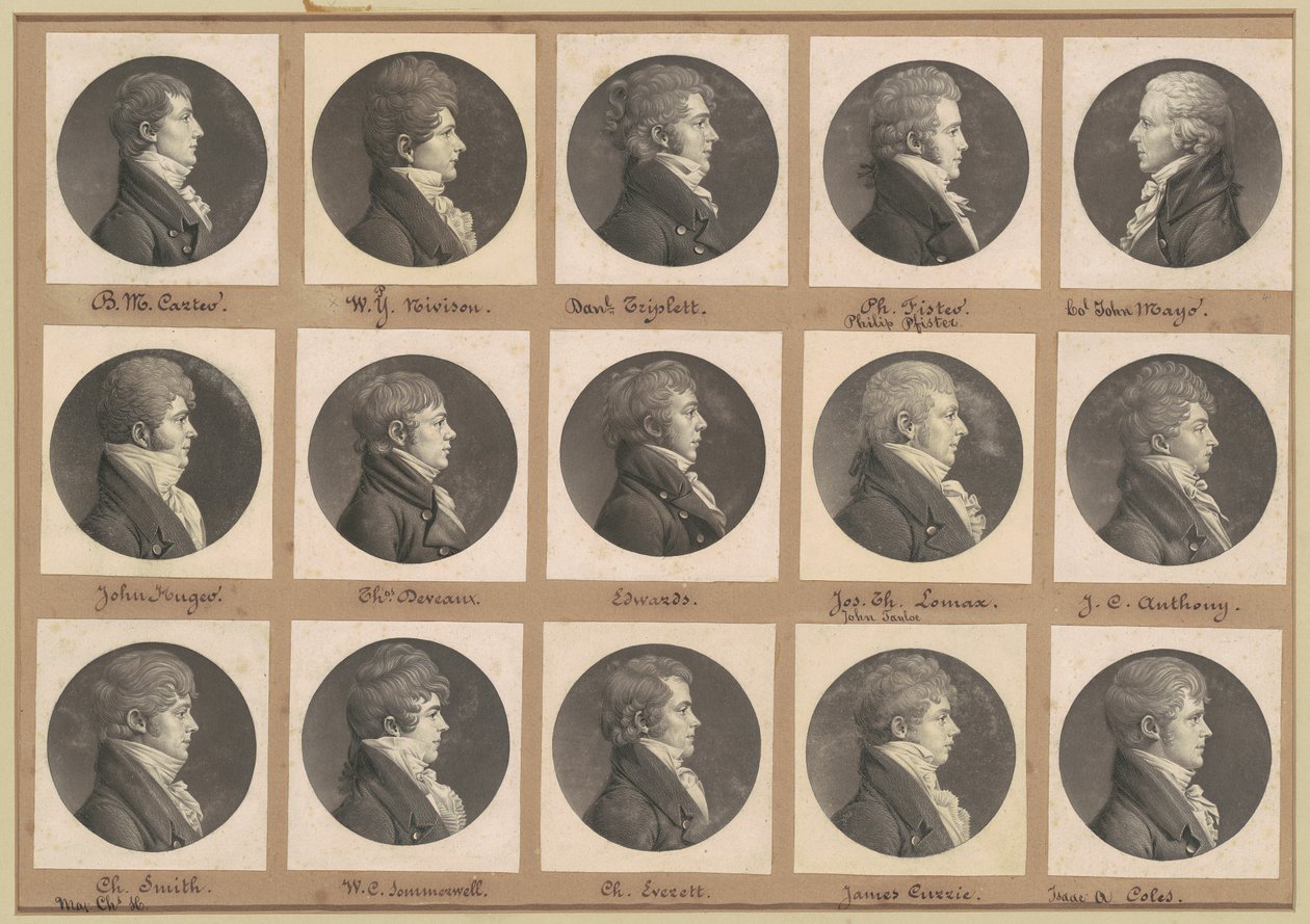 Coleção de Retratos de Saint-Mémin, Grupo 41 de Charles B. J. Févret de Saint Mémin