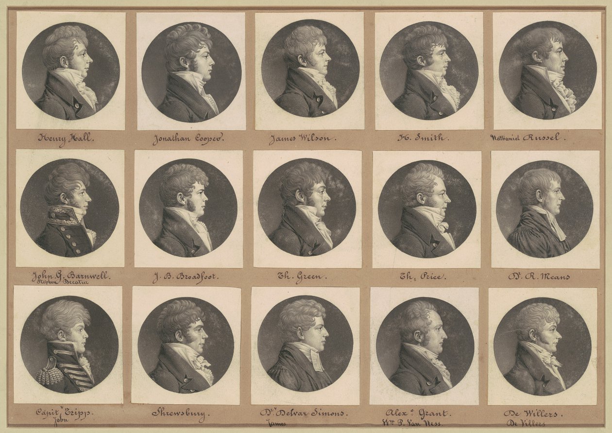 Saint-Mémin Collection of Portraits, Group 46 de Charles B. J. Févret de Saint Mémin