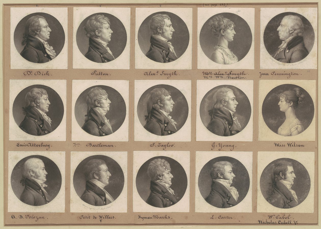Coleção de Retratos de Saint-Mémin, Grupo 49 de Charles B. J. Févret de Saint Mémin