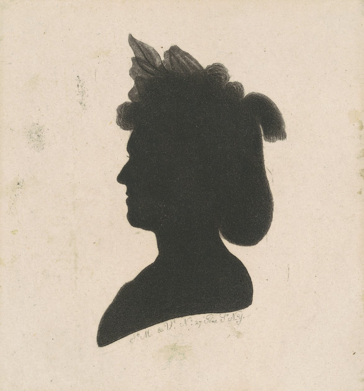 Silhueta Feminina Não Identificada de Charles B. J. Févret de Saint Mémin