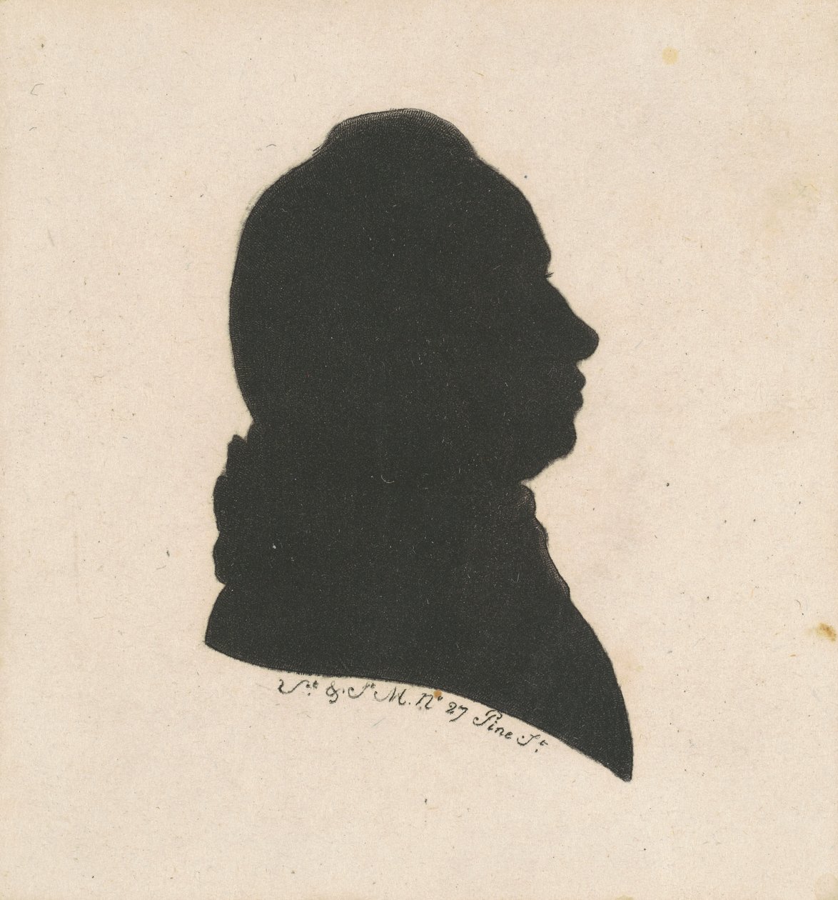 Silhueta Masculina Não Identificada de Charles B. J. Févret de Saint Mémin