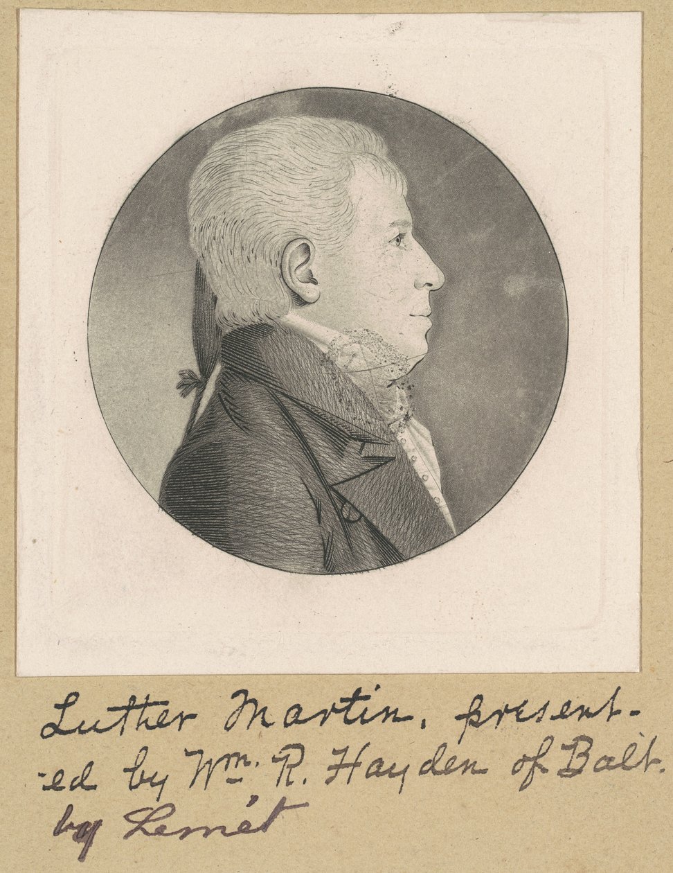 Homem não identificado de Charles B. J. Févret de Saint Mémin