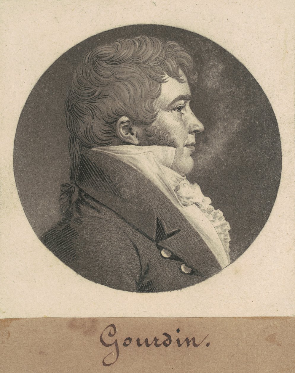 Homem não identificado de Charles B. J. Févret de Saint Mémin