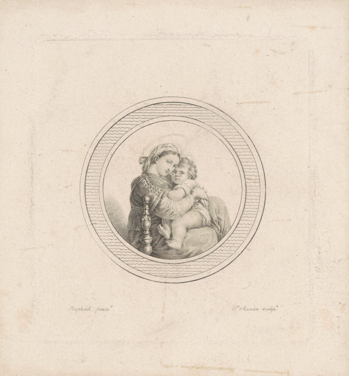 Madona da cadeira de Charles B. J. Févret de Saint Mémin, after Raphael