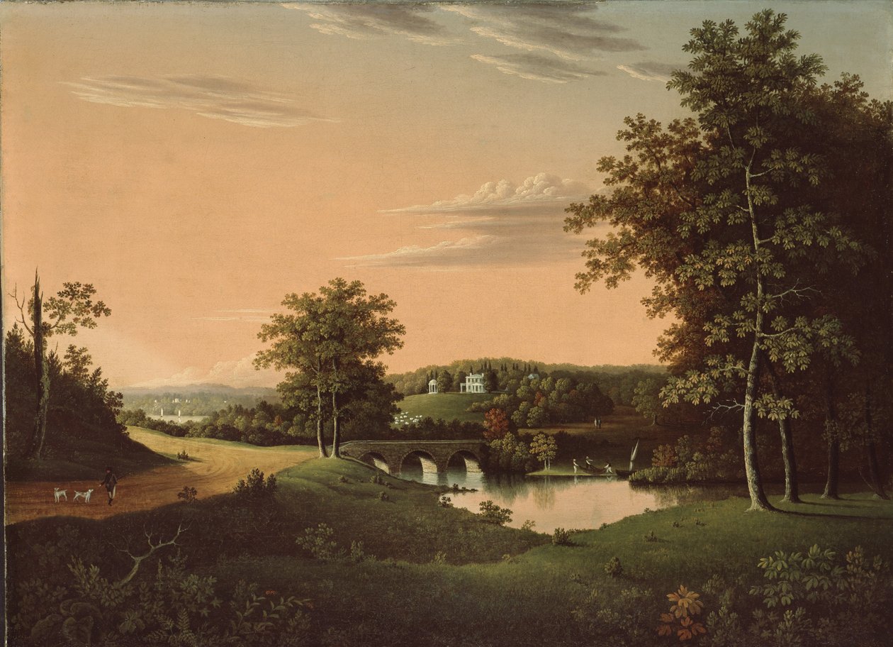 Point Breeze, a propriedade de Joseph-Napoléon Bonaparte em Bordentown, Nova Jersey, 1817-20 de Charles B. Lawrence