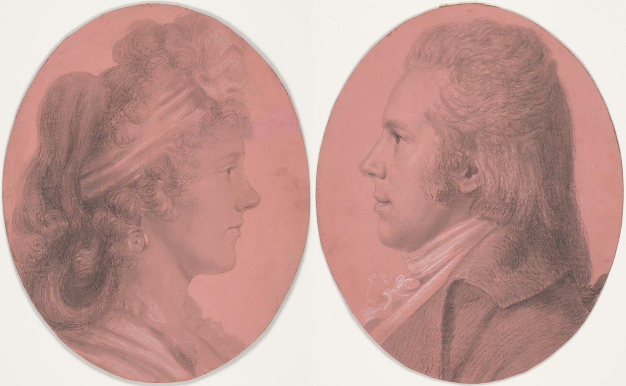 Retratos de Georges Arnold Fitzwilliam e Retrato de Eleanor Ramsay Fitzwilliam; um par de Charles Balthazar Julien Févret de Saint-Mémin
