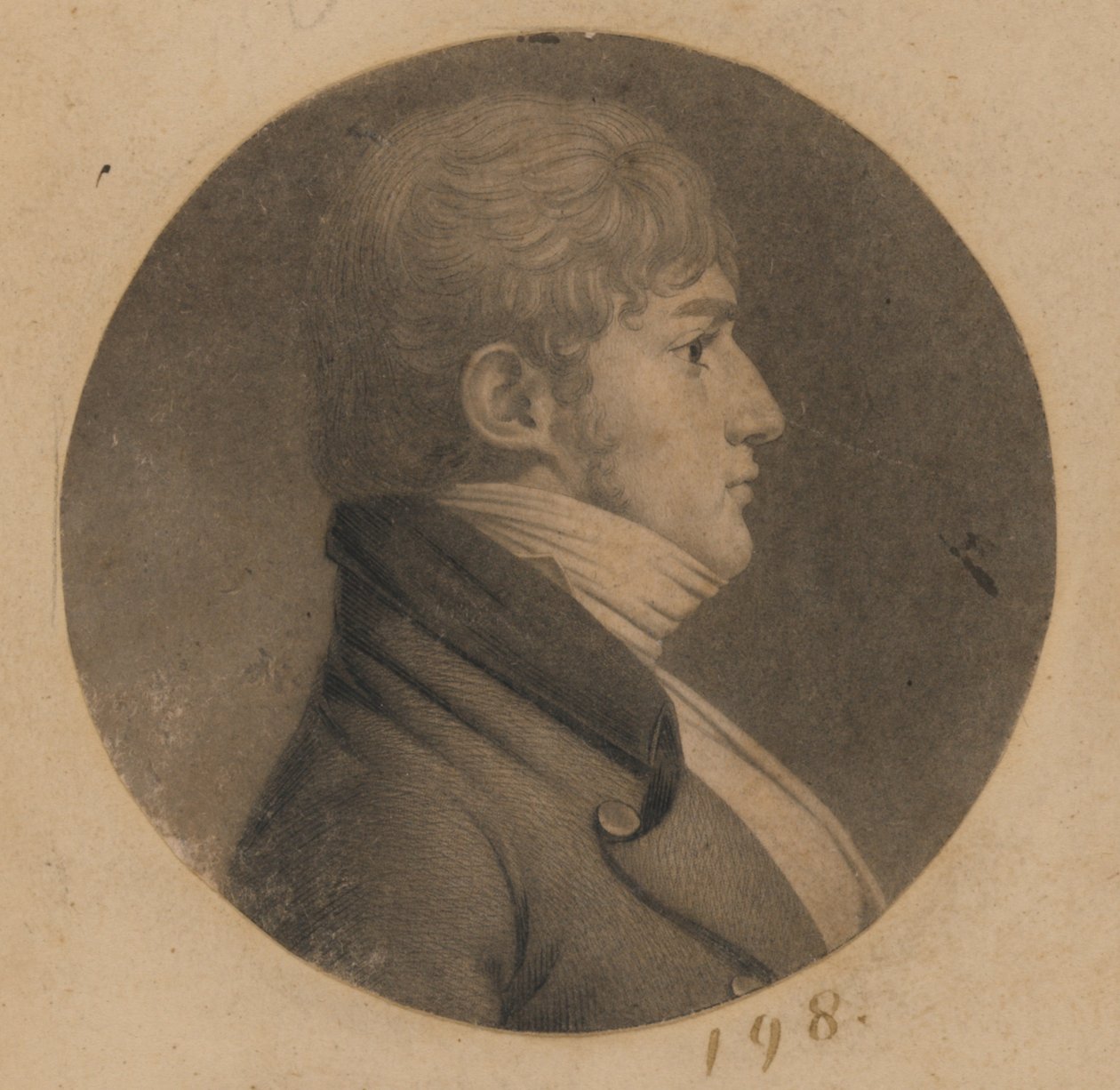 Homem não identificado de Charles Balthazar Julien Févret de Saint-Mémin