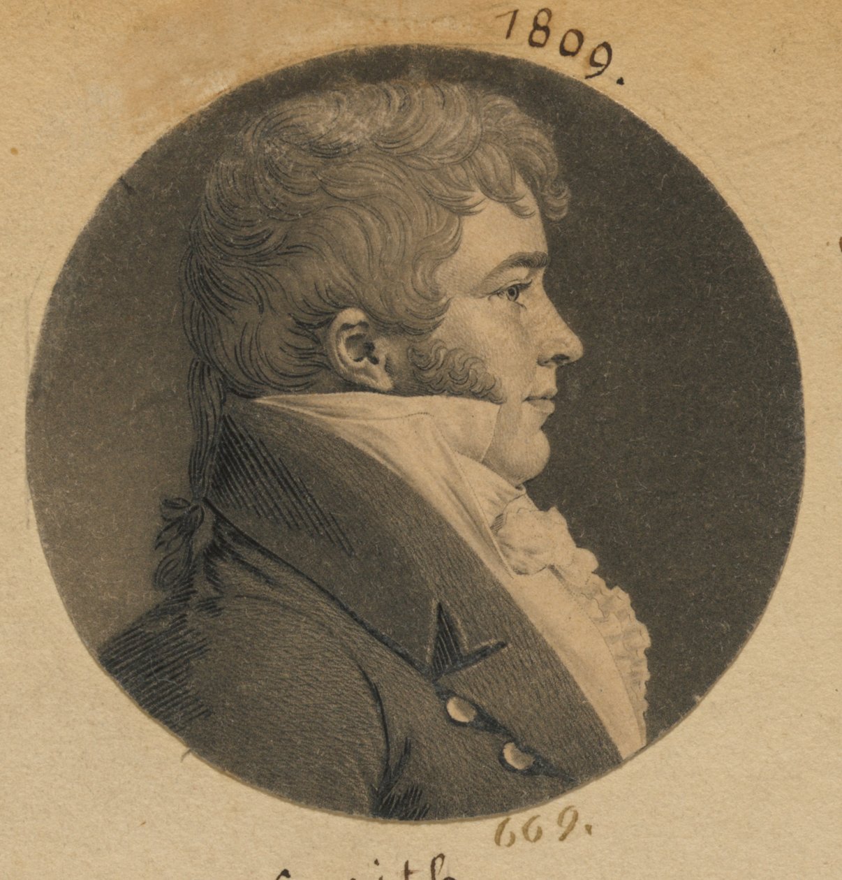 Homem não identificado de Charles Balthazar Julien Févret de Saint-Mémin
