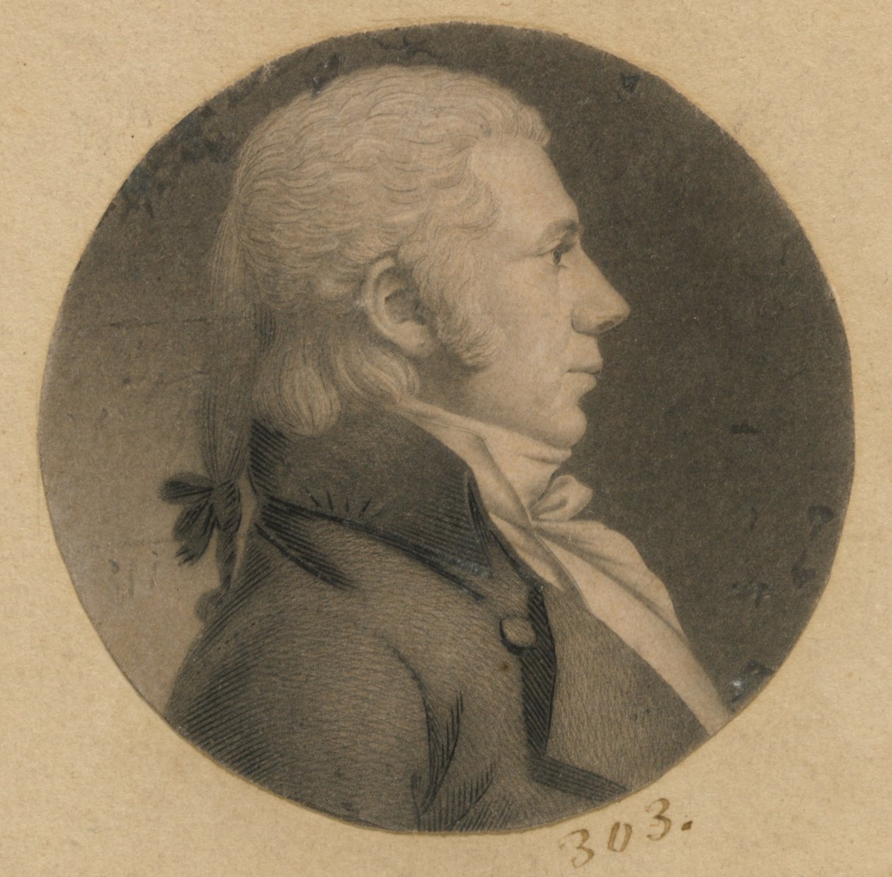 Homem não identificado de Charles Balthazar Julien Févret de Saint-Mémin