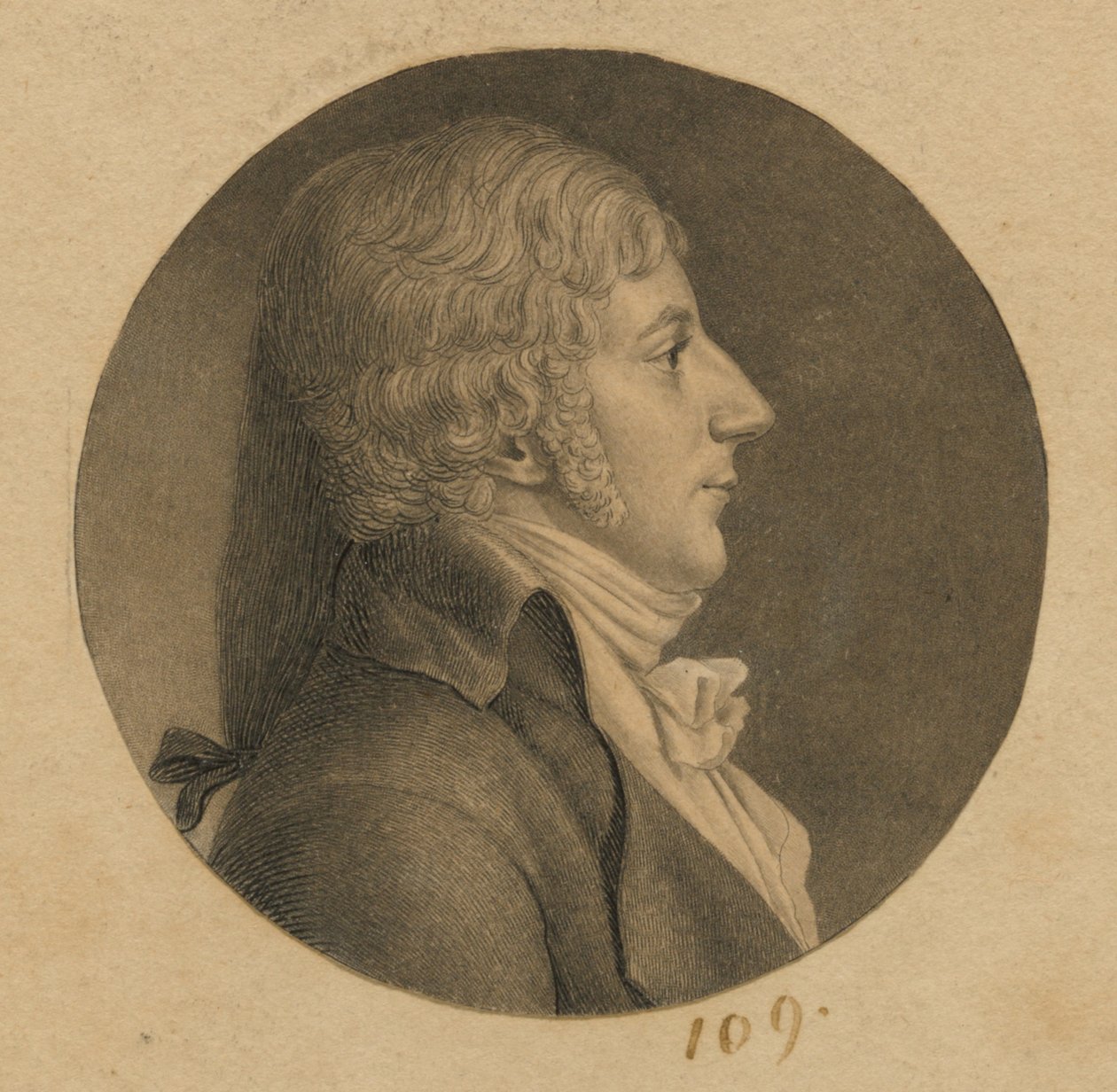 Homem não identificado de Charles Balthazar Julien Févret de Saint-Mémin