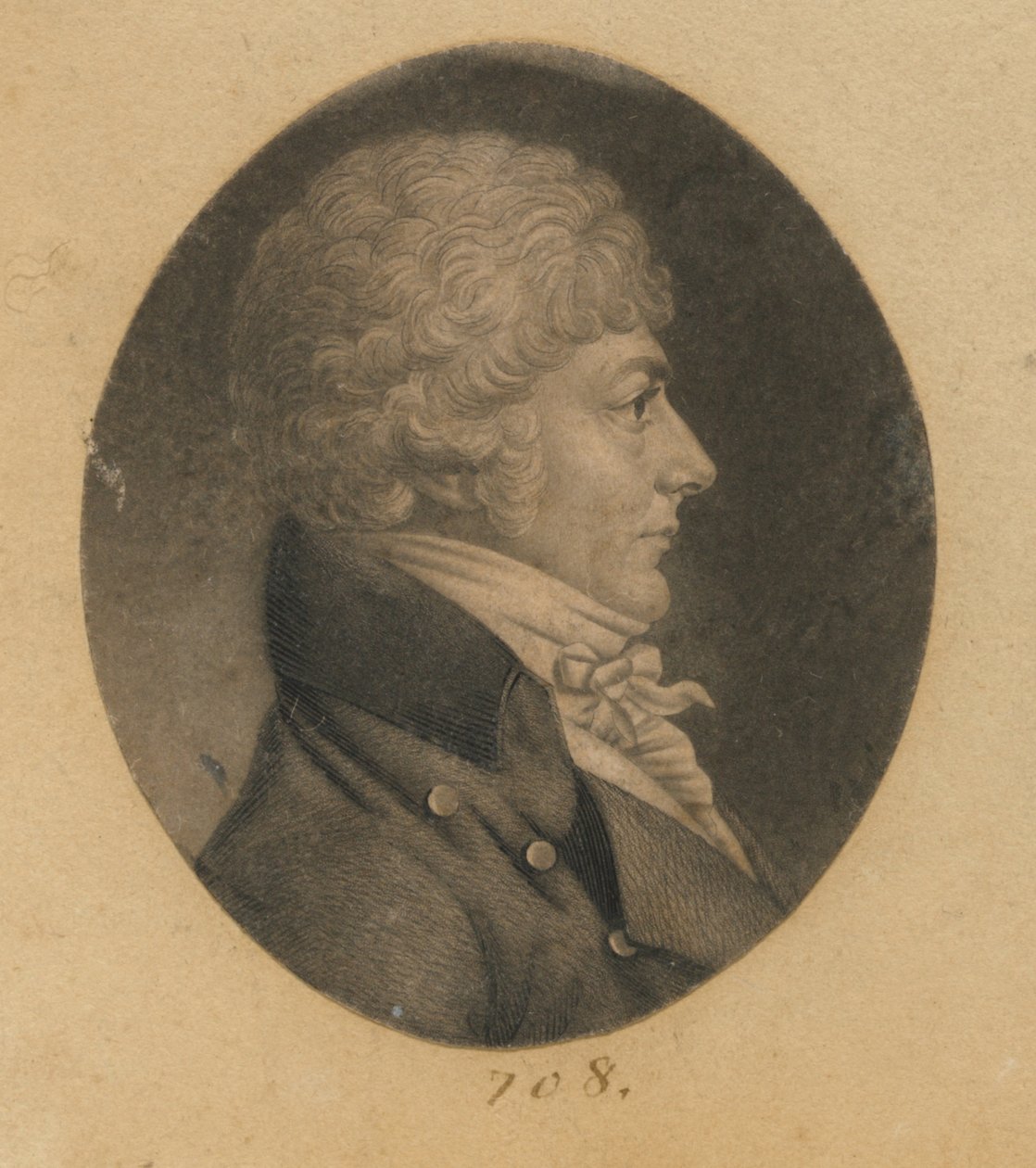 Homem não identificado de Charles Balthazar Julien Févret de Saint-Mémin