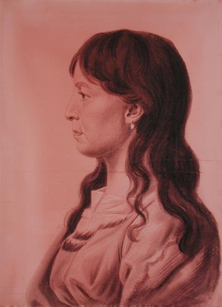 Yellow Corn, Indian Girl of the Iowas of the Missouris (lápis e carvão vegetal sobre papel) de Charles Balthazar Julien Févret de Saint Mémin