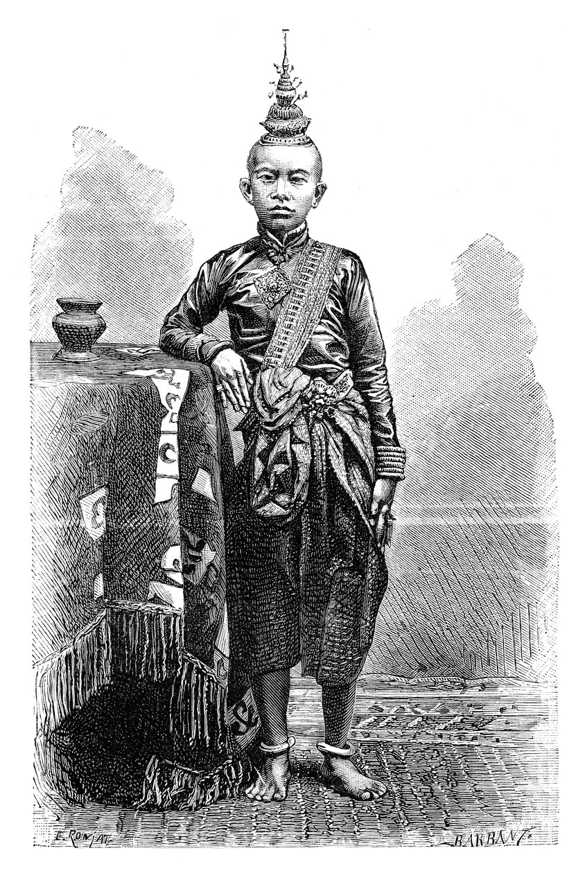 Cambojan, filho mais velho de Narodom, 1895. de Charles Barbant
