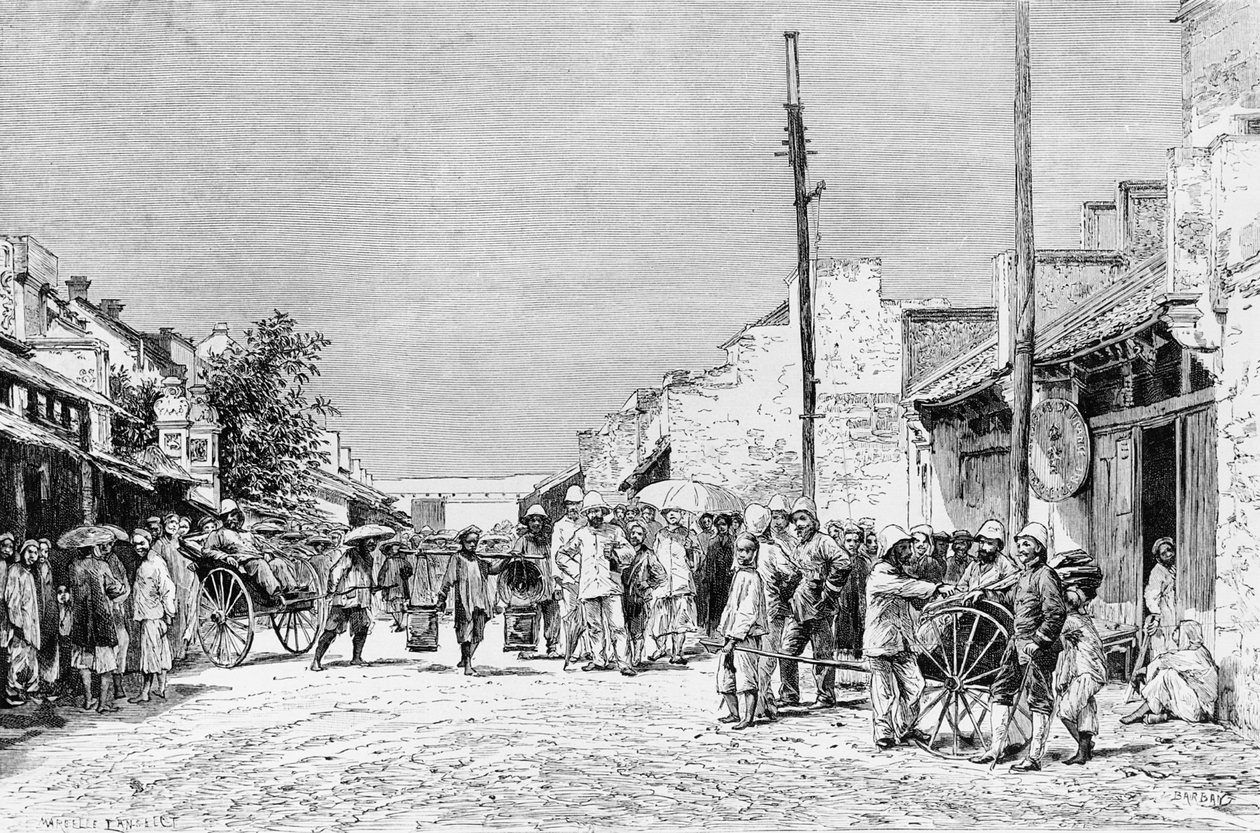 Residência Francesa em Hanói, 1884 de Charles Barbant