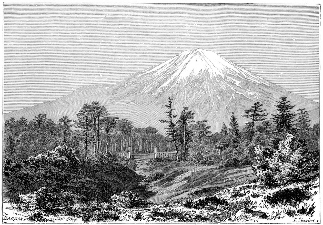 Monte Fuji, Japão, 1895. de Charles Barbant