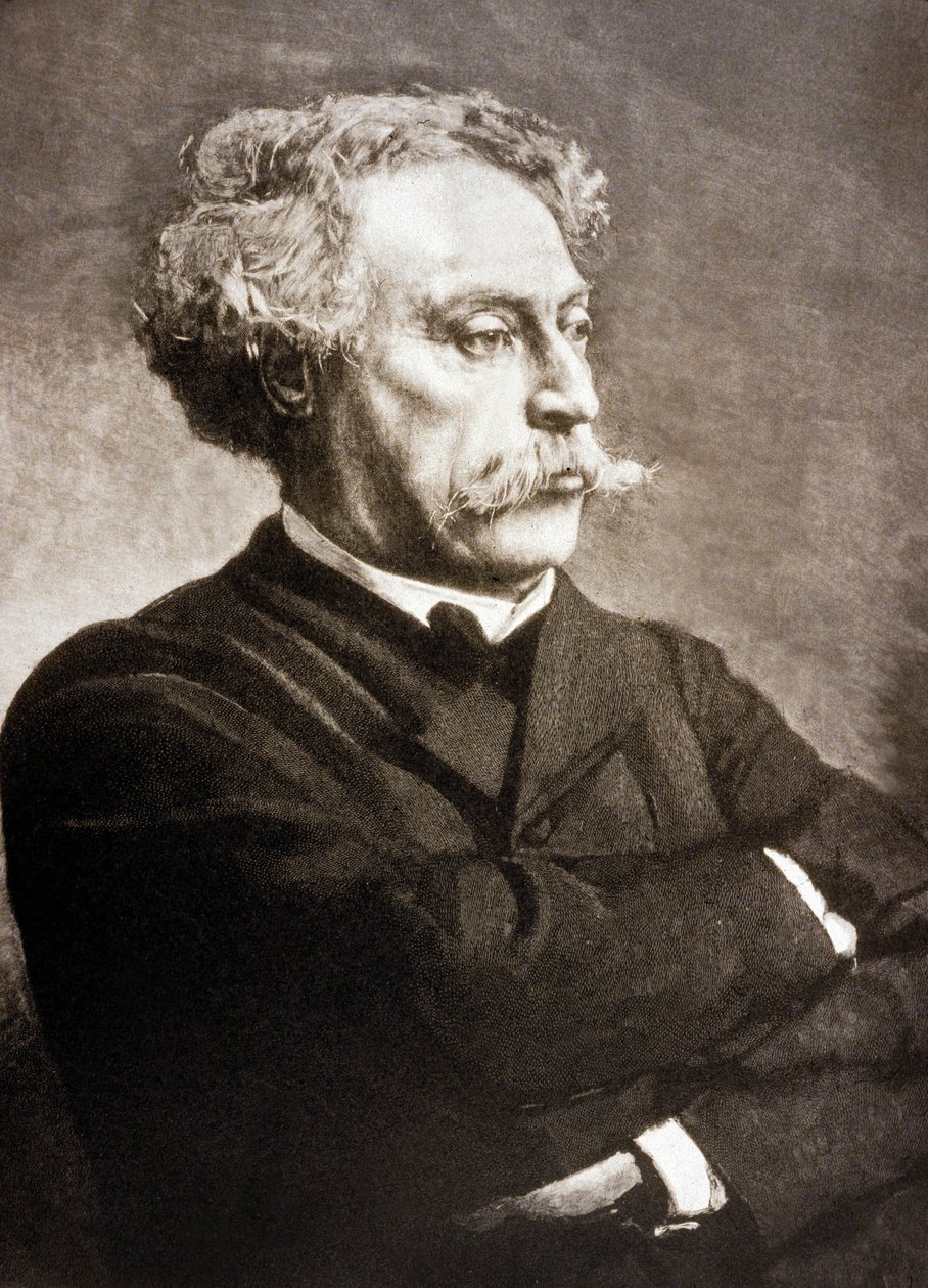 Alexandre Dumas Fils (1824-1895) escritor francês, depois de Leon Bonnat (gravura) de Charles Baude