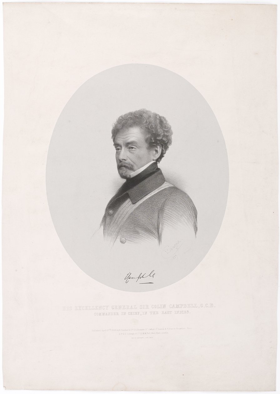 Sua Excelência General Sir Colin Campbell Comandante-Chefe do GCB, nas Índias Orientais de Charles Baugniet