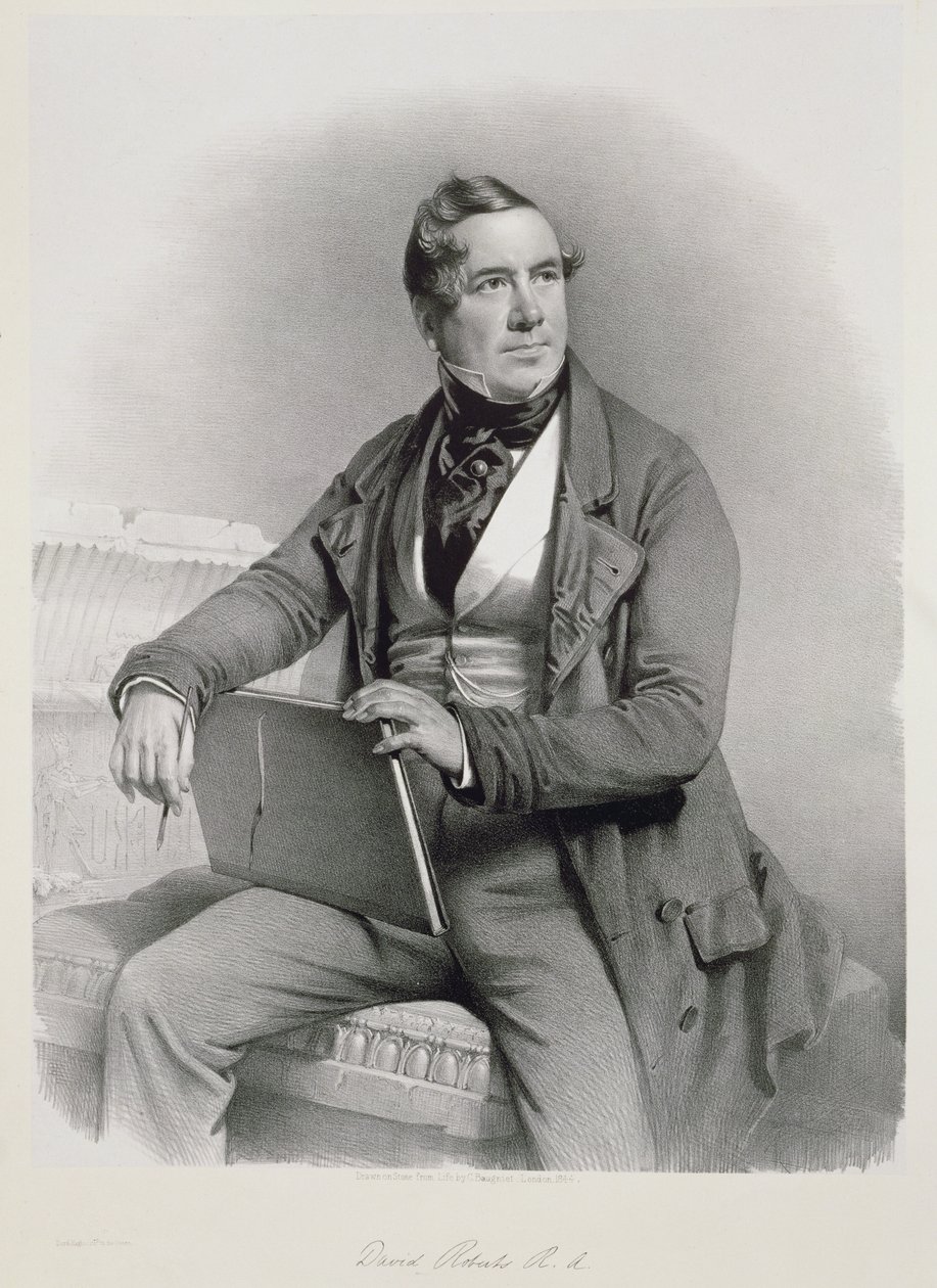 Retrato de David Roberts (1796-1864) frontispício do Volume I de &39;The Holy Land&39;, 1844 de Charles Baugniet