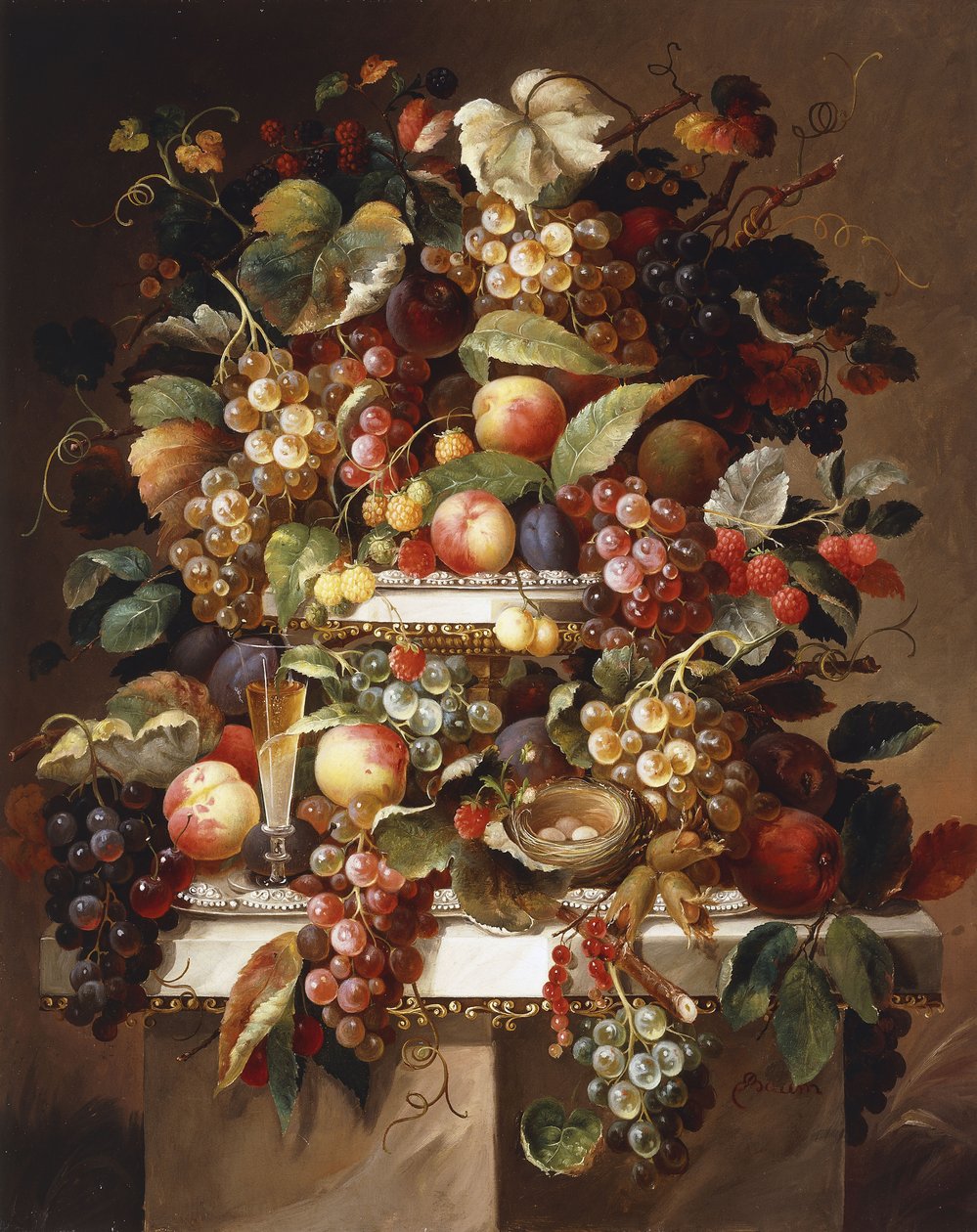 Ainda vida com uvas e pêssegos, de Charles Baum