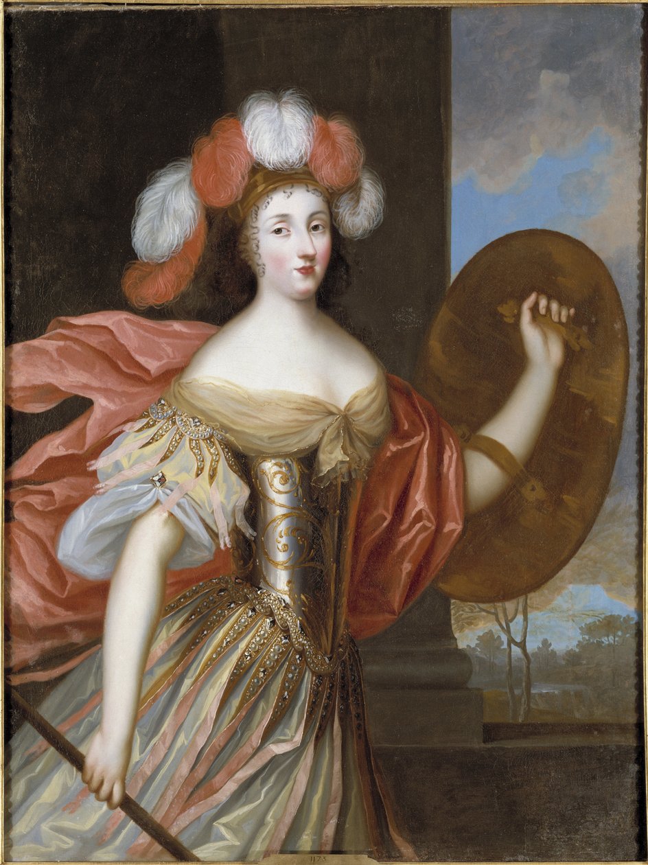 Olympe Mancini, comtesse de Soissons en Athena - Portrait of Olympia Mancini (1638-1708), comtess of Soissons as Athena, de Beaubrun, Charles (1604-1692). Óleo sobre tela. Dimensão : 130x99 cm. Nationalmuseum Stockholm de Charles Beaubrun
