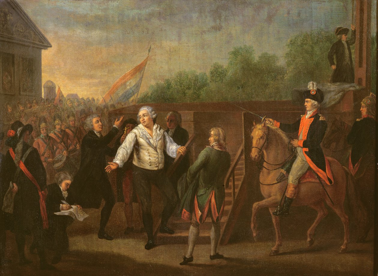 Luís XVI (1754-93) ao pé do Andaime, 21 de janeiro de 1793 de Charles Benazech