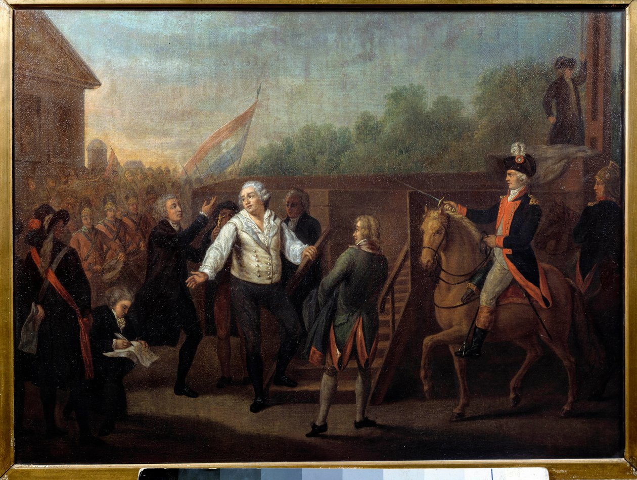 Luís XVI foi ao andaime no dia 21 de Janeiro de 1793. Pintura inglesa de Charles Benazech (1767 - 1794) de Charles Benazech