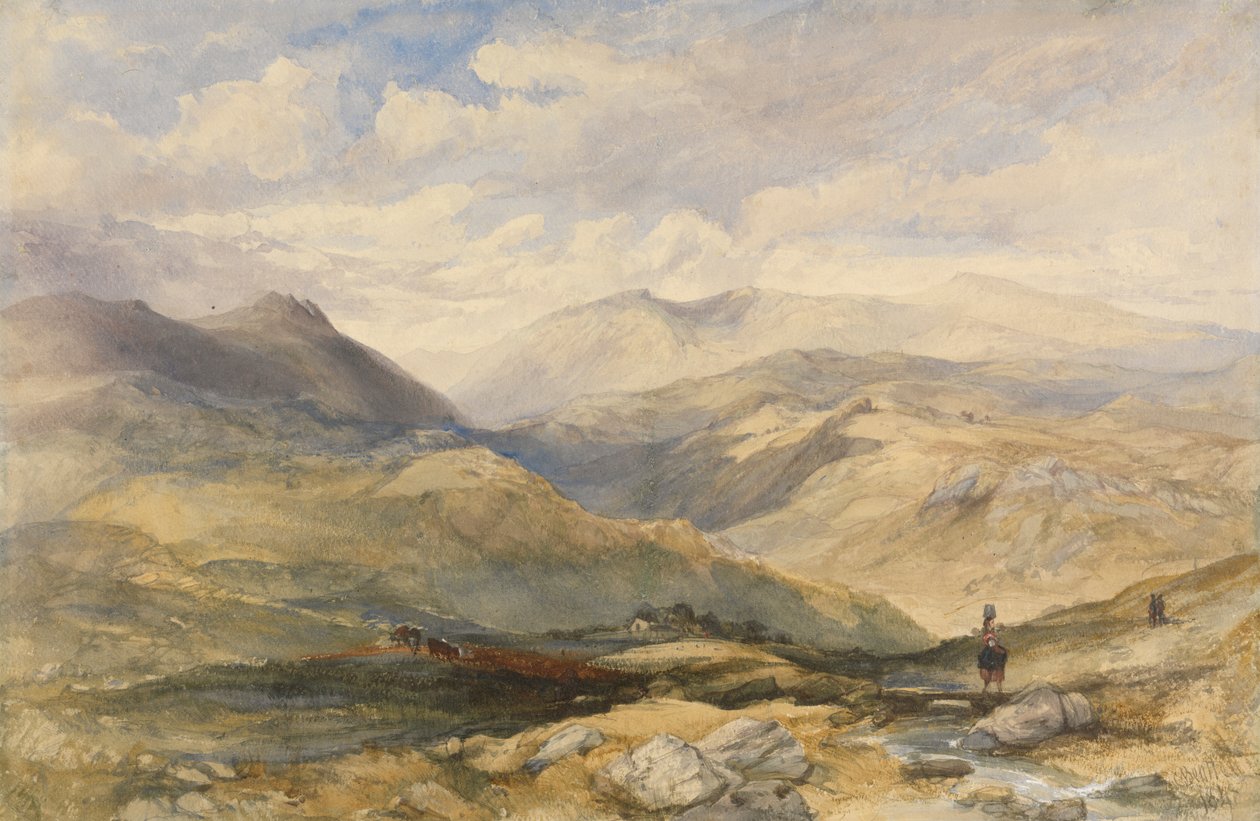 Paisagem de montanha com figuras de Charles Bentley
