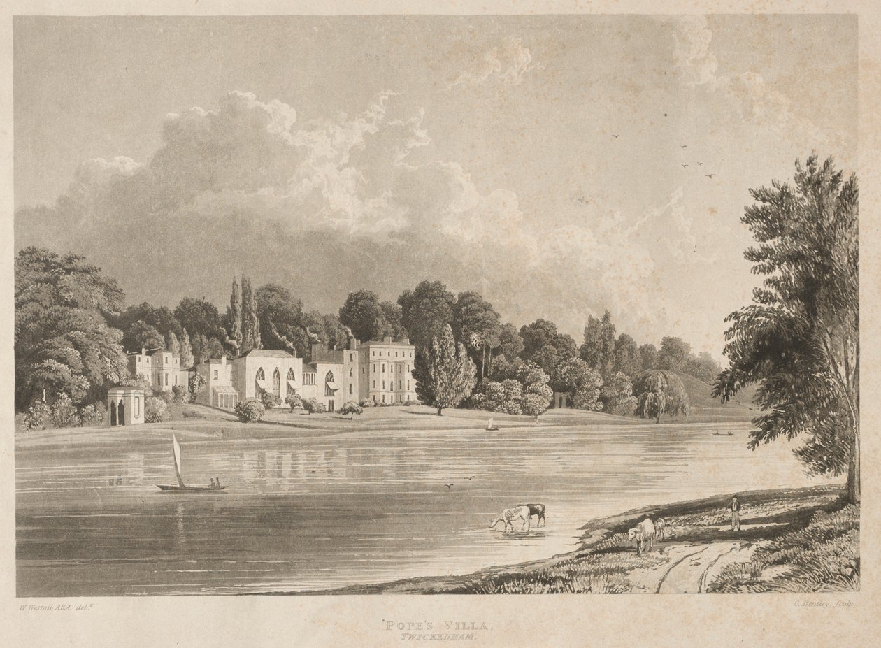 Papas Villa, Twickenham, 1828. de Charles Bentley
