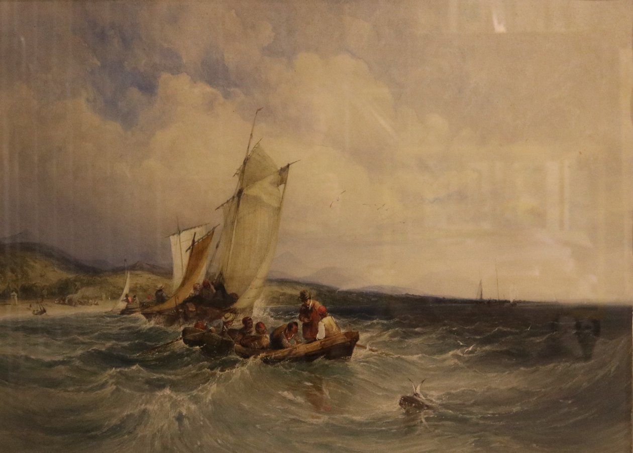 Wicklow Bay, c.1840 (aguarela sobre papel) de Charles Bentley