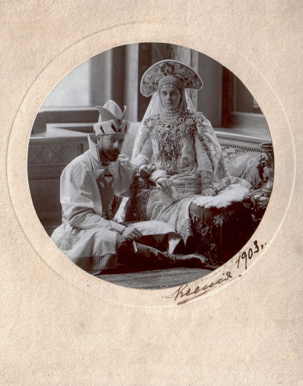 Grão-Duque Alexander Mikhailovich e Grã-Duquesa Xenia Alexandrovna da Rússia, 1903 de Charles Bergamasco