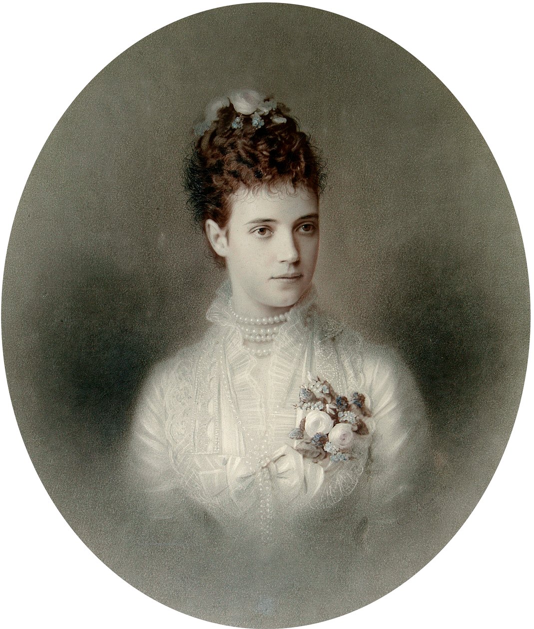 Retrato da imperatriz Maria Fyodorovna da Rússia, década de 1890 de Charles Bergamasco