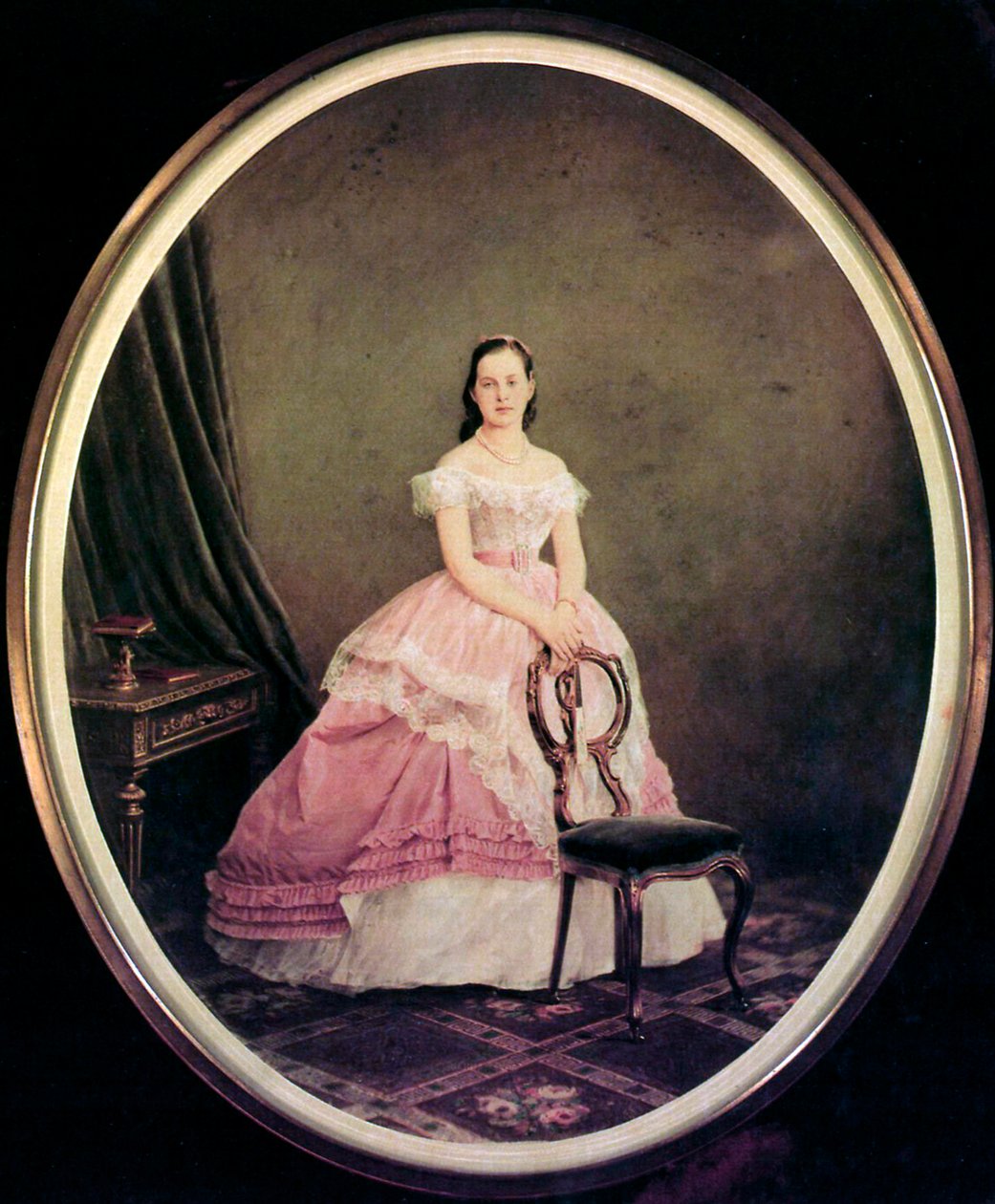 Retrato da Grã-duquesa Maria Alexandrovna da Rússia, 1853-1920, 1860s-1870s de Charles Bergamasco