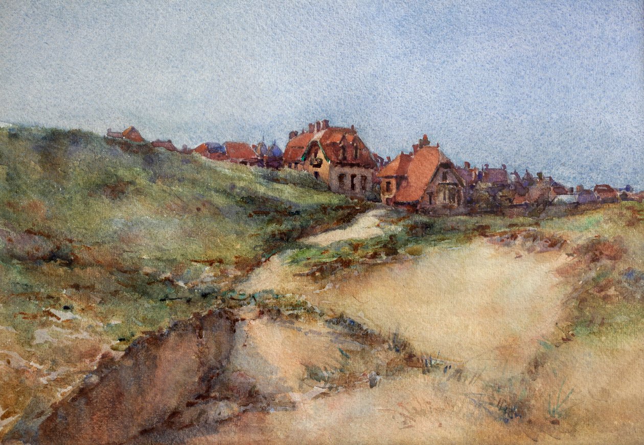 As dunas de Le Touquet, c.1896 (aguarela) de Charles Bernier