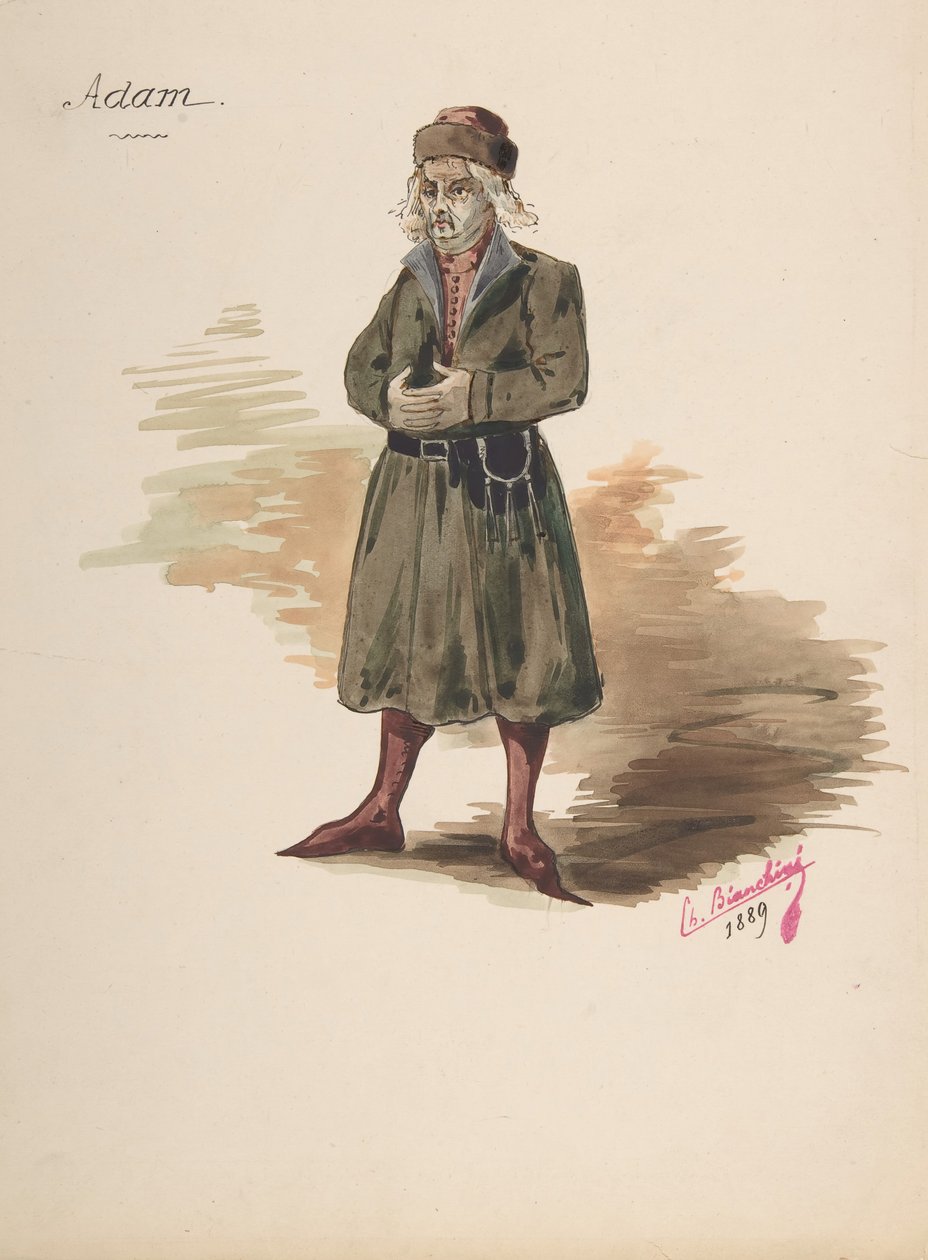 Figurino para Adam, 1889. de Charles Bianchini