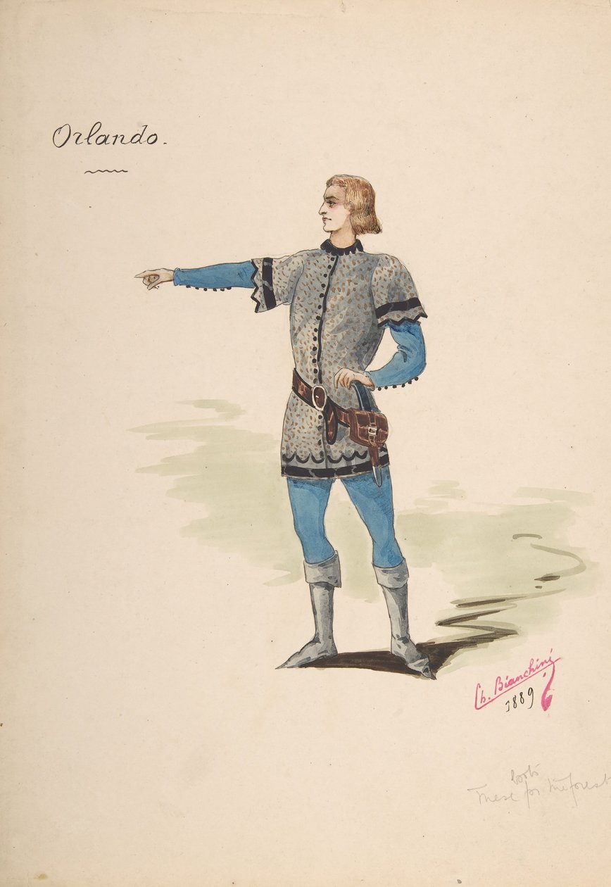Figurinos para Orlando, 1889. de Charles Bianchini