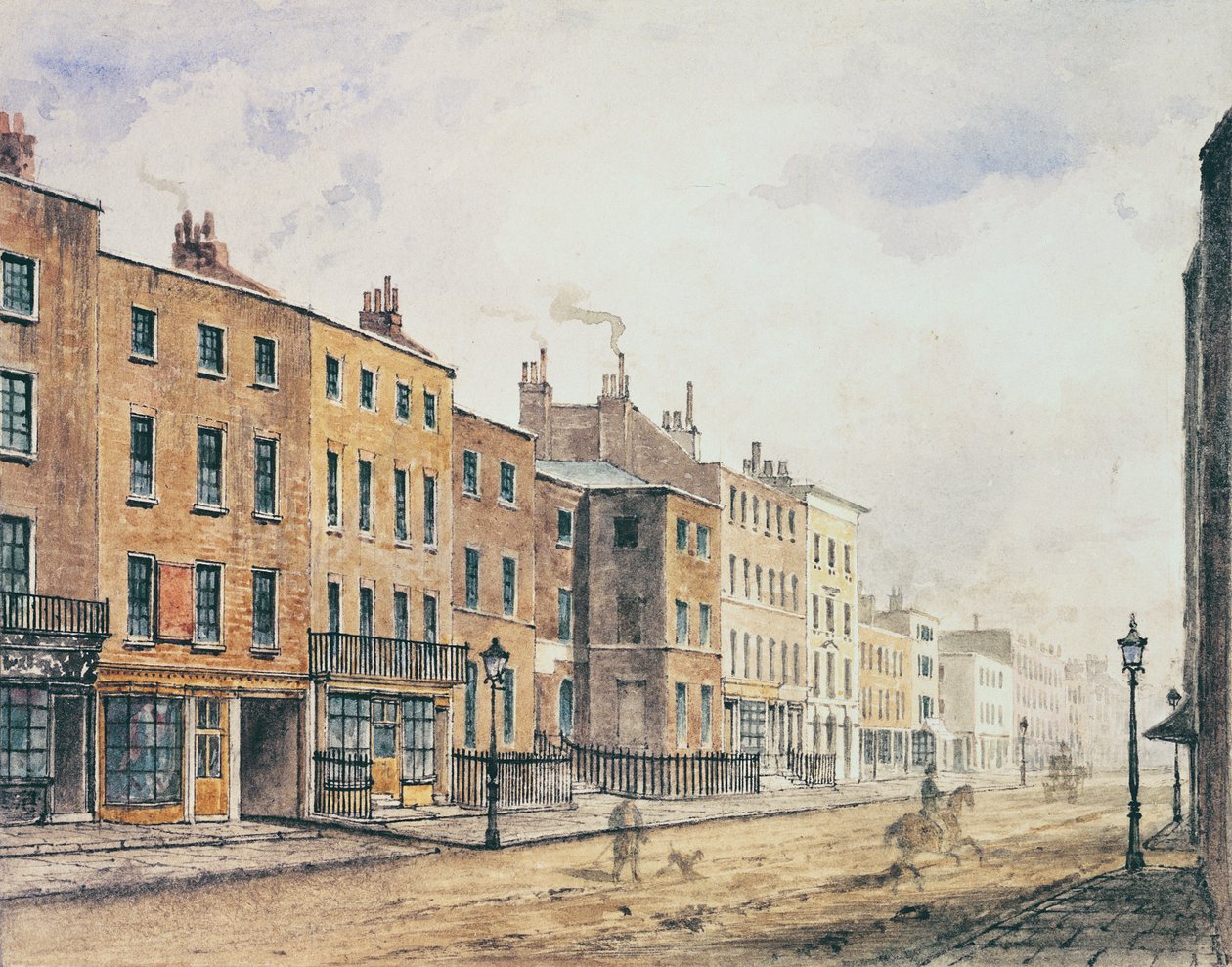 Vista da Marylebone High Street, 1848 de Charles Bigot