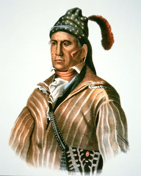 Menawa, chefe do povo do Creek, de uma pintura de 1826 (cor litho) de Charles Bird (after) King