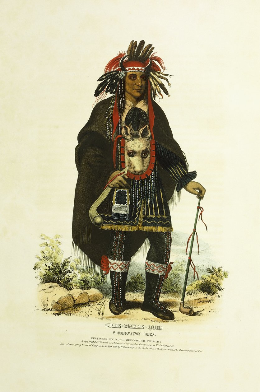Okee-Makee-Quid, chefe da Chippeway de Charles Bird (after) King