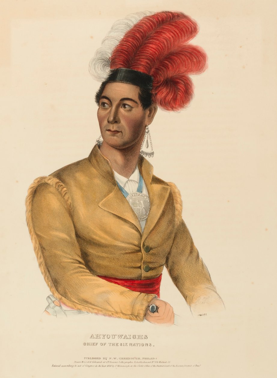 AHYOUWAIGHS. CHIEF OF THE SIX NATIONS, de History of the Indian Tribes of North America de Charles Bird King