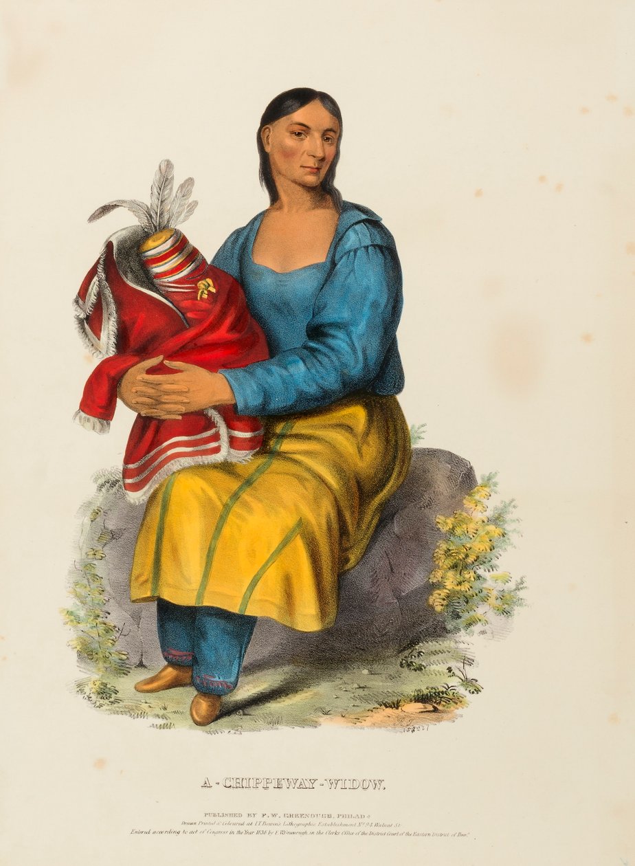 A CHIPPEWAY WIDOW, de History of the Indian Tribes of North America (História das tribos indígenas da América do Norte) de Charles Bird King