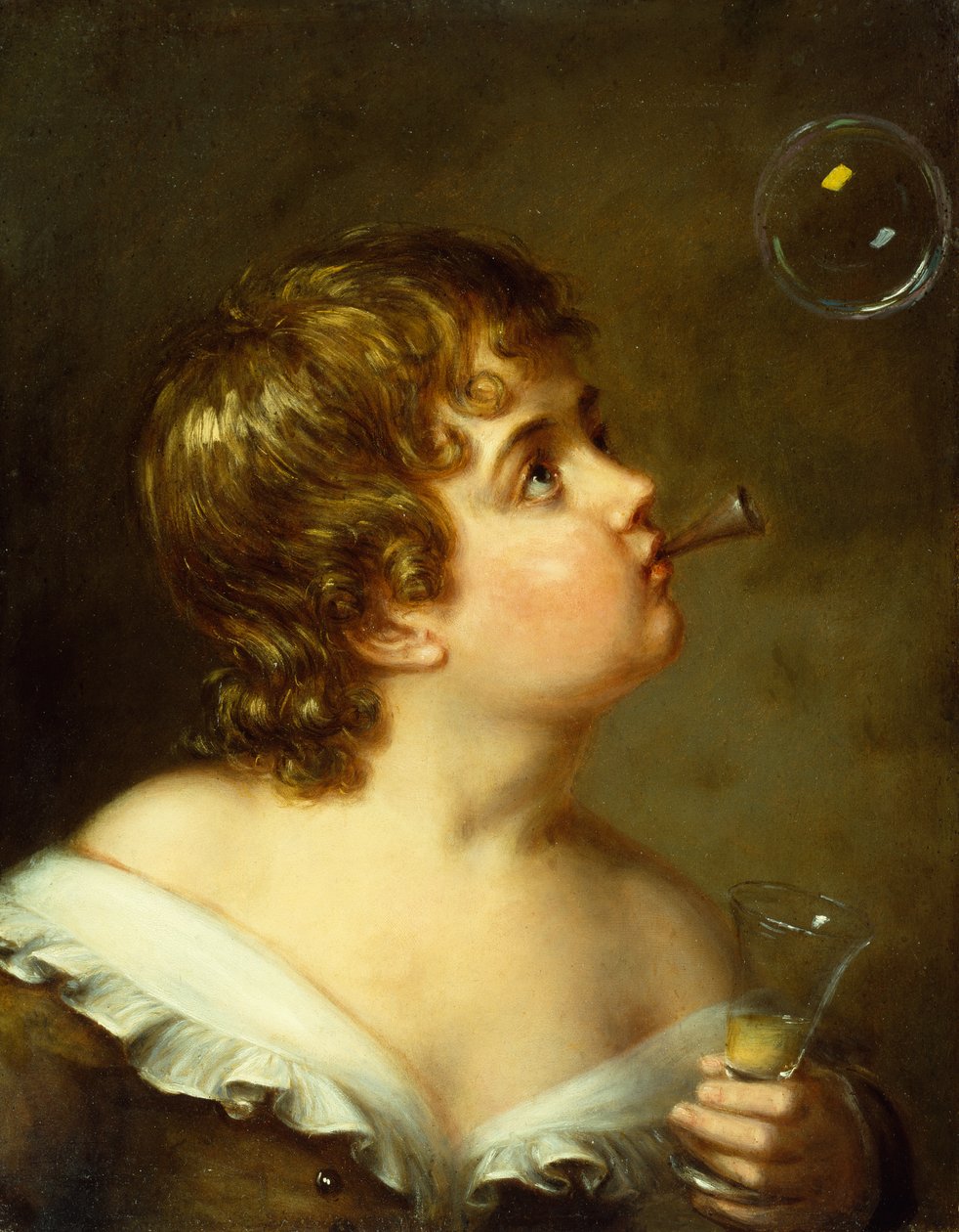 Blowing Bubbles (óleo sobre tela) de Charles Bird King