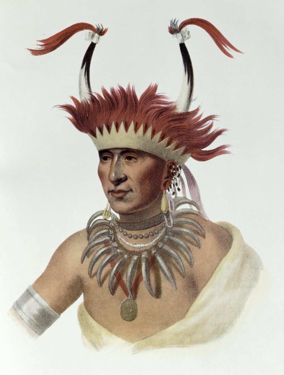 Chon-Mon-eu-Caso ou &39;L&39;Ietan&39;, um Oto meio-chefe, 1821, ilustração de &39;os índios tribos da América do Norte, Vol.1&39;, por Thomas L. McKenney e James Hall, pub. John Grant de Charles Bird King