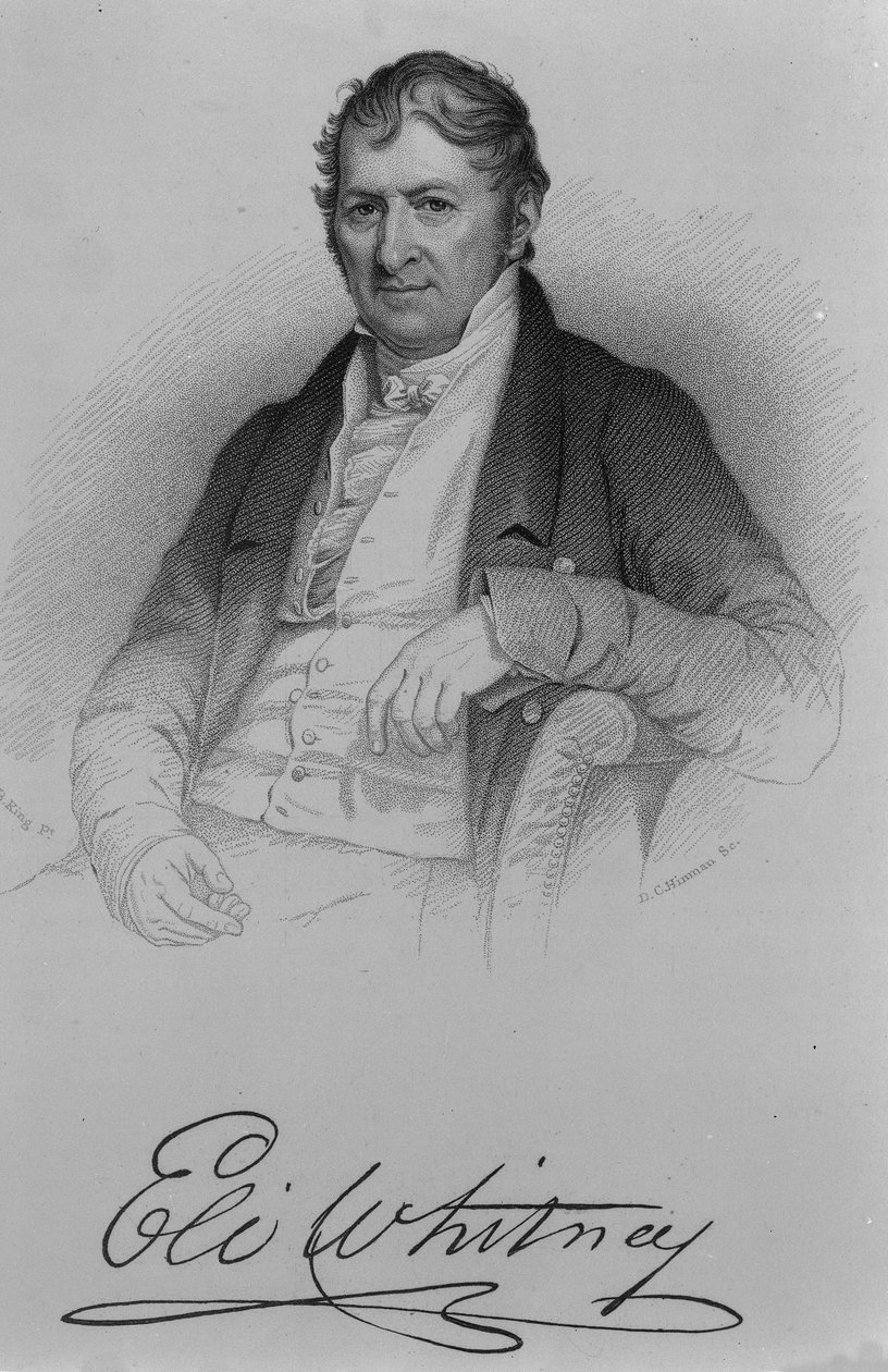 Eli Whitney, gravado por DC Hinman, 1846 de Charles Bird King