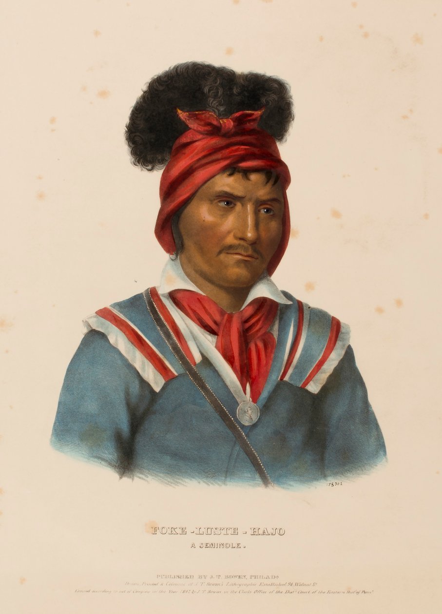 FOKE-LUSTE-HAJO. A SEMINOLE, de History of the Indian Tribes of North America de Charles Bird King